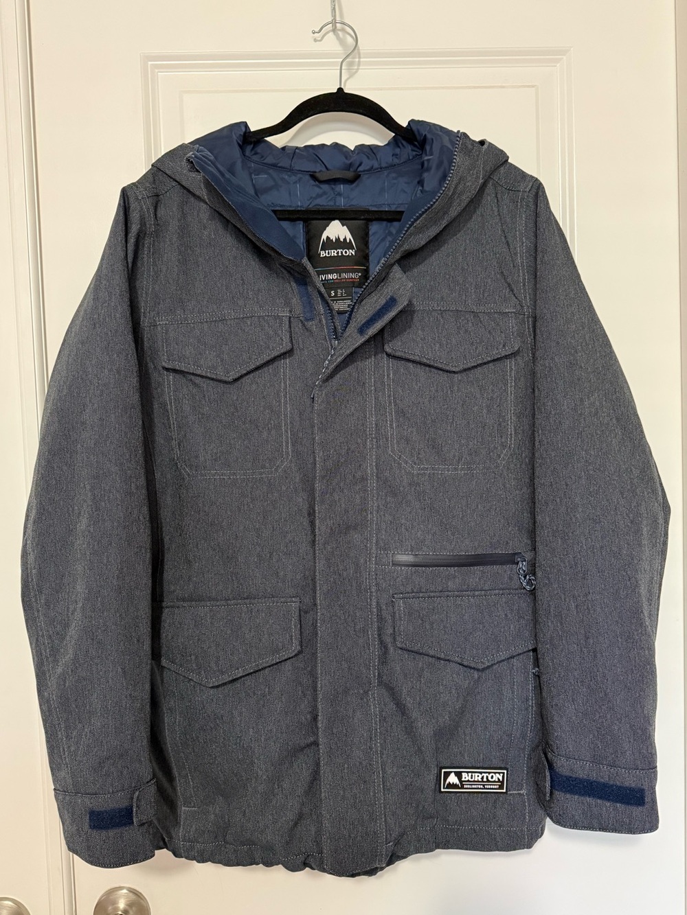 Burton Men’s Dark Blue Hooded Snow Jacket